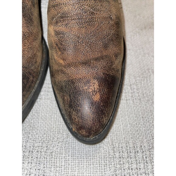 Old West Western Boots Womens Size 6.5 Medium Brown Gray Leather Pull On Cowgirl - Picture 9 of 12